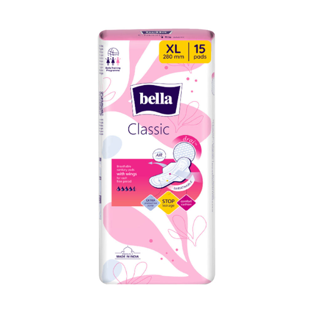 Bella Classic Drai Breathable Sanitary Pads With Wings, Heavy Flow XL