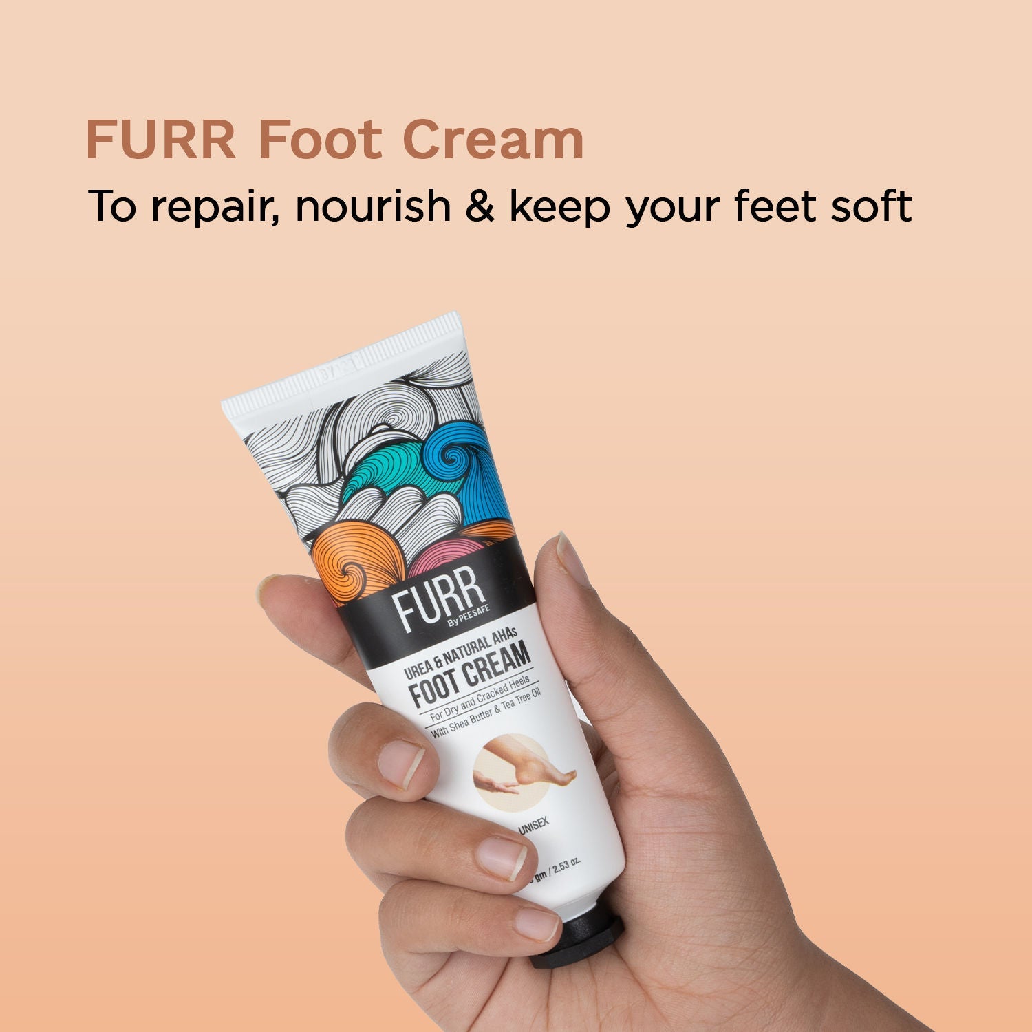 FURR 10% Urea Natural AHAs Foot Cream - 1% Salicylic Acid Shea Butter Tea Tree Oil Aloevera Extract