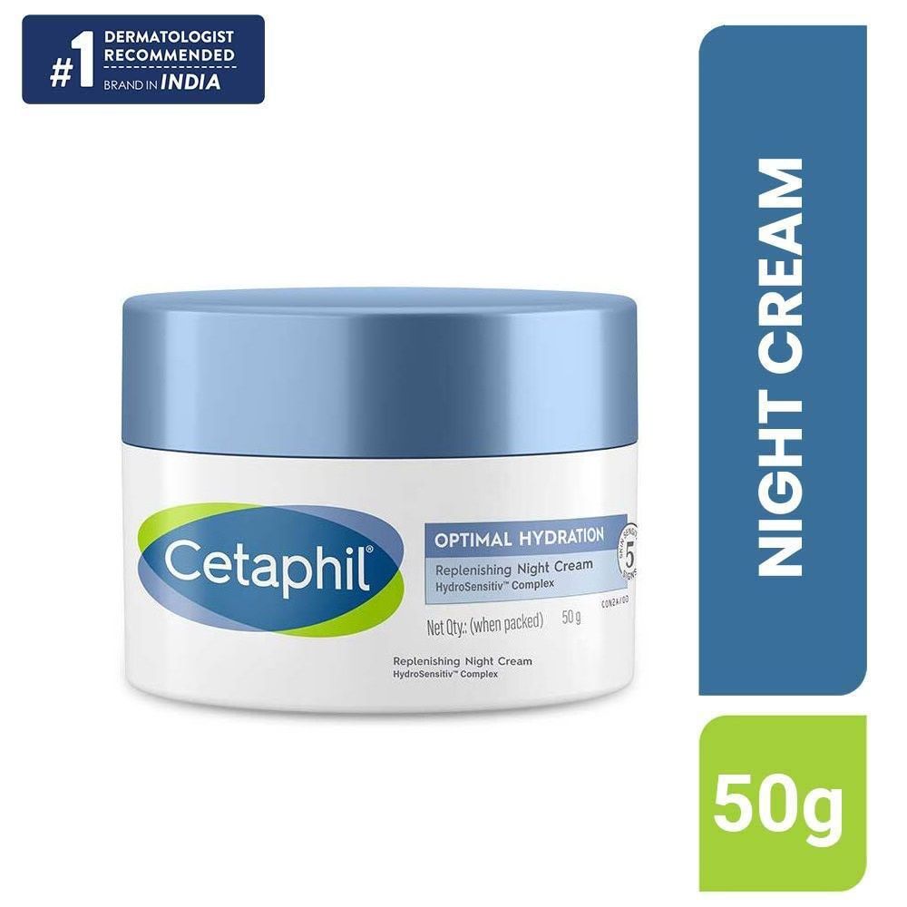Cetaphil Optimal Hydration Night Cream, Lightweight, Skin Barrier Protection with Hyaluronic Acid
