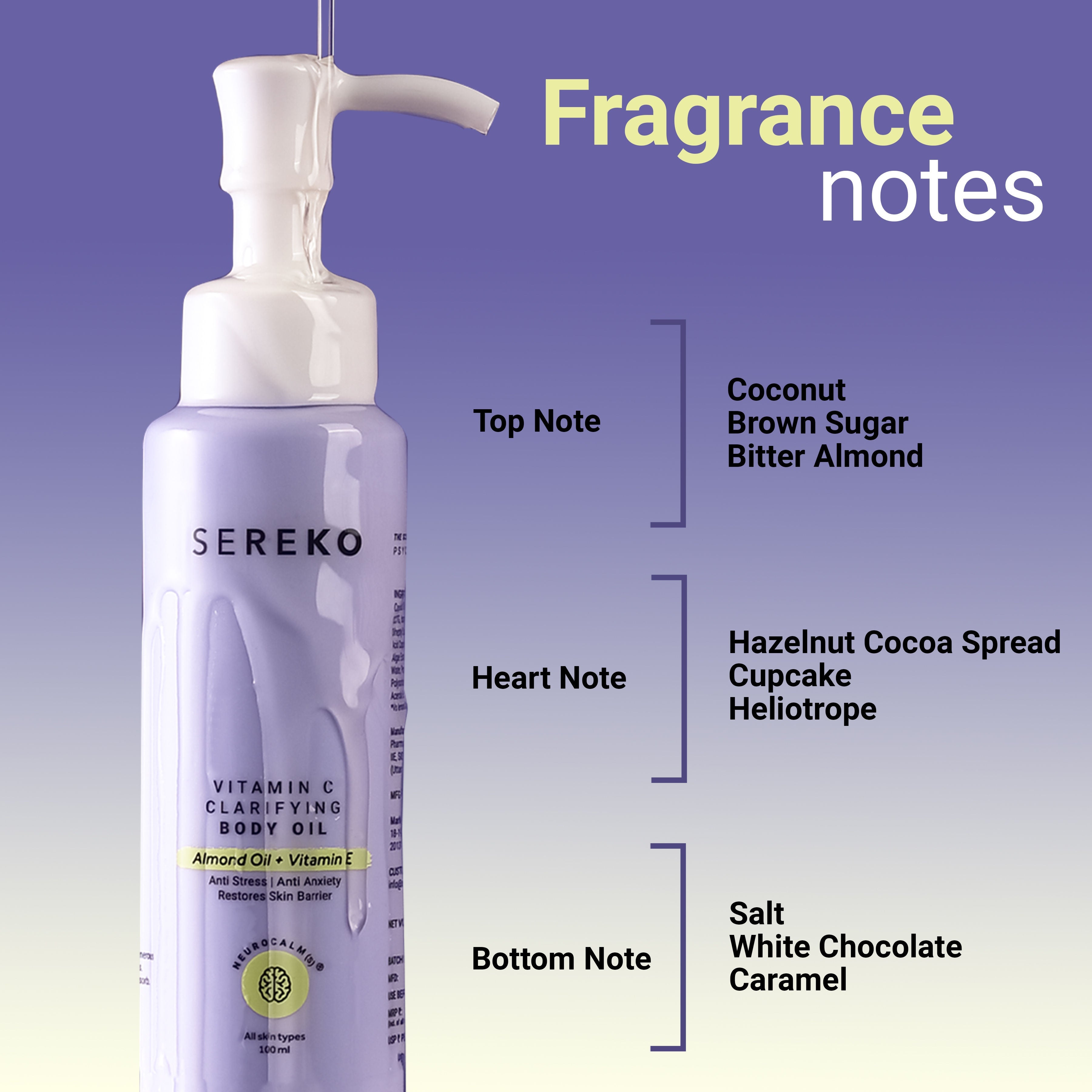 SEREKO Vit C Brightening Body Oil for Glowing Skin-Intense Moisture, Non-Greasy
