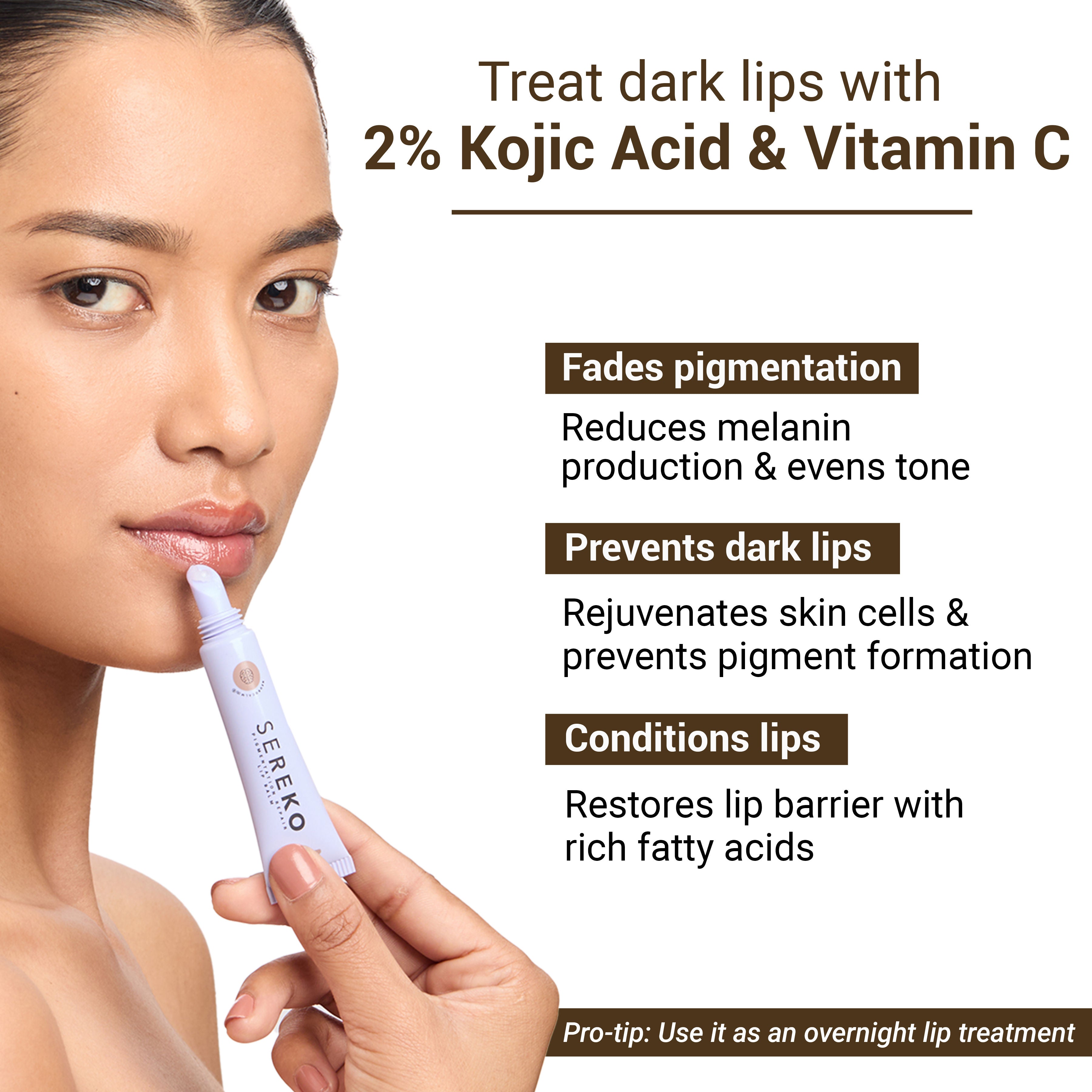 Sereko Hydra - Peptide Lip Balm, Clear, Enriched With Ceramides Barrier Repair Salted Caramel