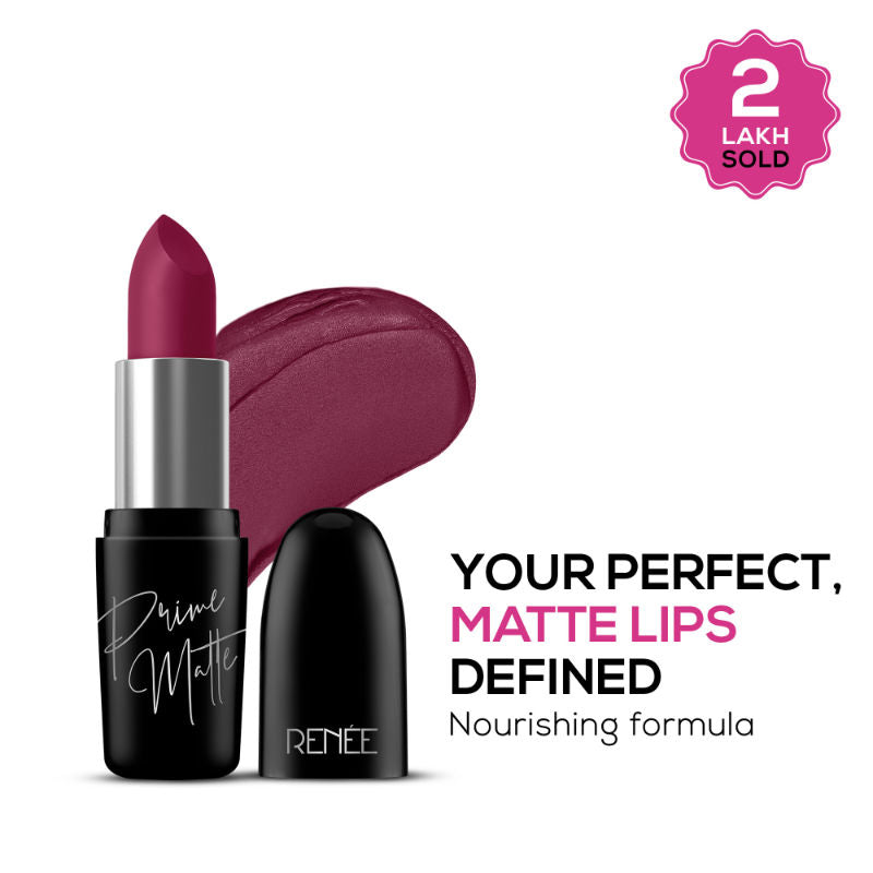 Renee Prime Matte Lipstick, Lightweight & Long-Lasting, Vitamin E Infused