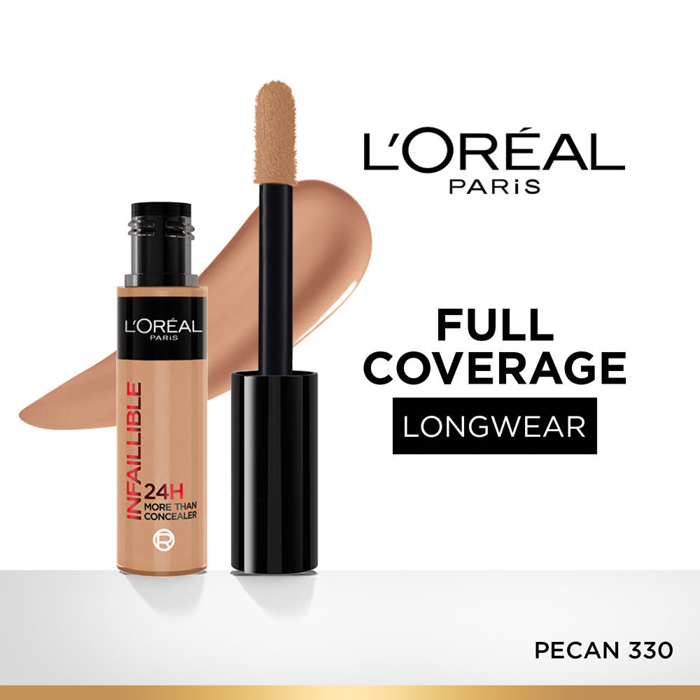 LOreal Paris Infallible Full Wear Concealer, Maximum Coverage, Sweat Proof & Heat Proof - Amber 312