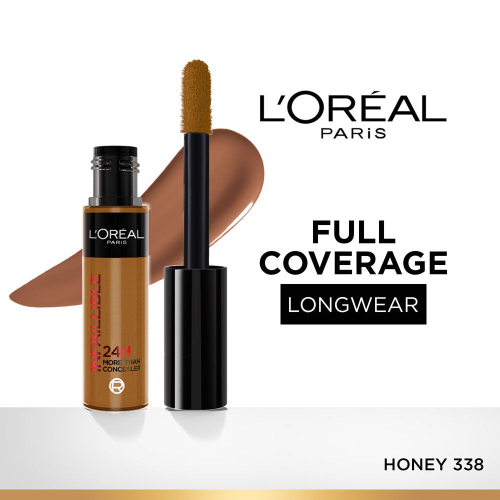 LOreal Paris Infallible Full Wear Concealer, Maximum Coverage, Sweat Proof & Heat Proof - Amber 312