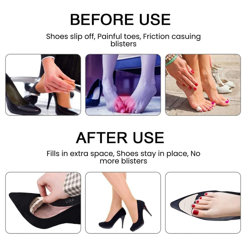 Matra Shoe Fillers 1 Pair Triangular Toe Liner Cushions Shoe Bite Protector Pad Foam Inserts