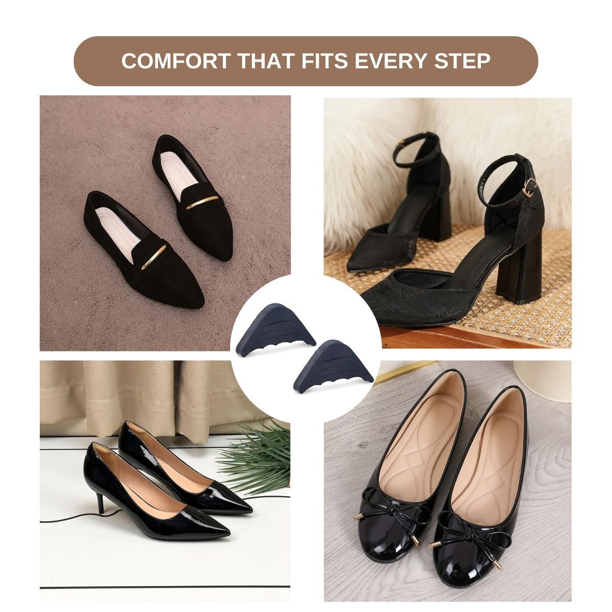 Matra Shoe Fillers 1 Pair Triangular Toe Liner Cushions Shoe Bite Protector Pad Foam Inserts