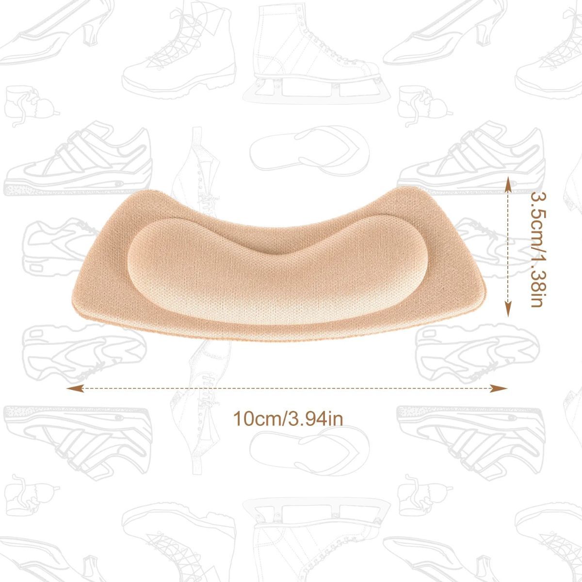 Matra Heel Liners 1 Pair Self Adhesive Shoe Bite Protector Foam Pads Inserts - Cushion Strip