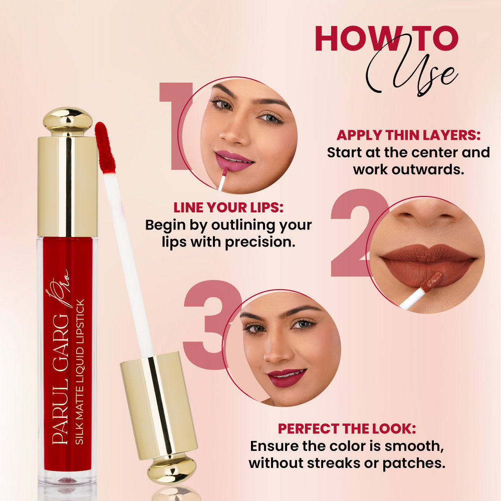 Parul Garg Beauty Silk Matte Liquid Lipstick, Long Lasting & Transfer-Proof