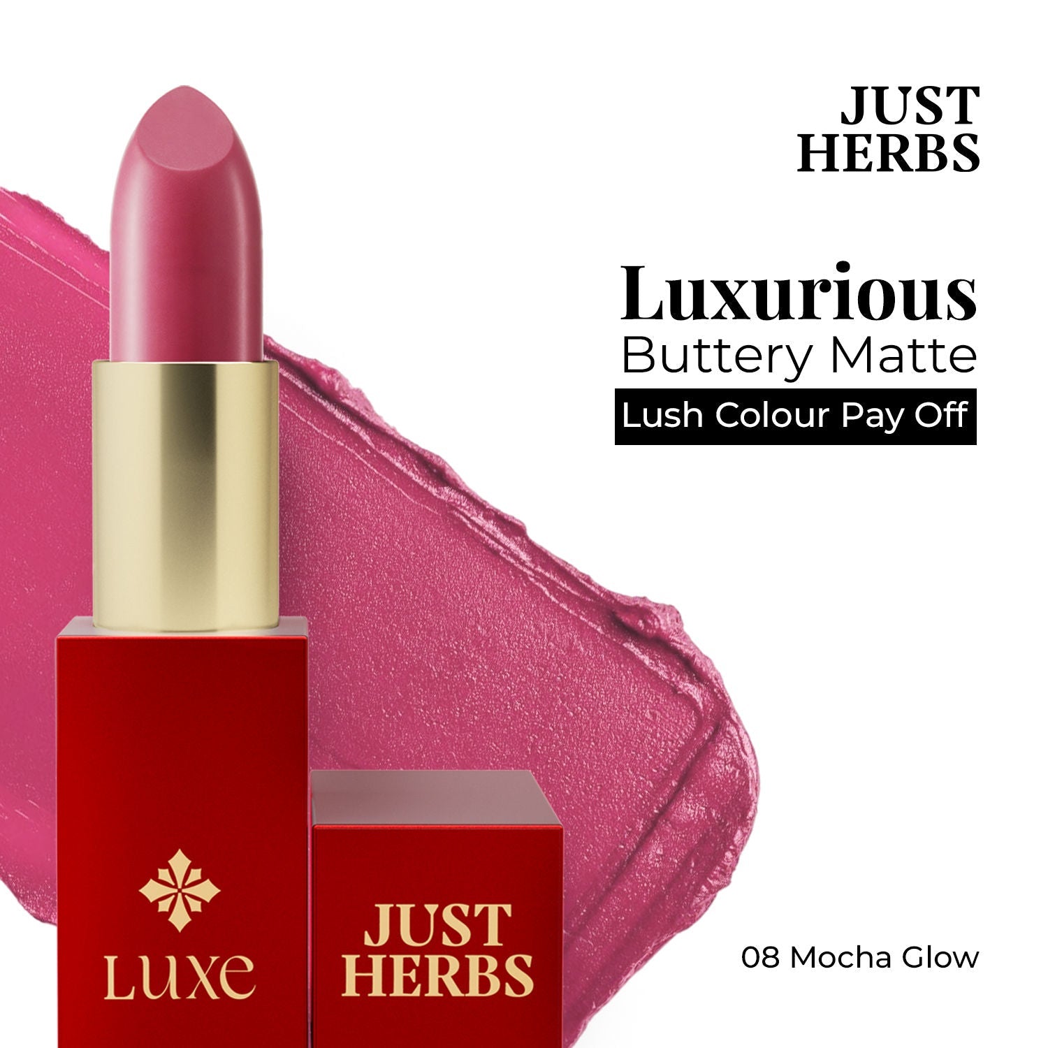 Just Herbs Luxe Satin Melt High Shine Lipstick
