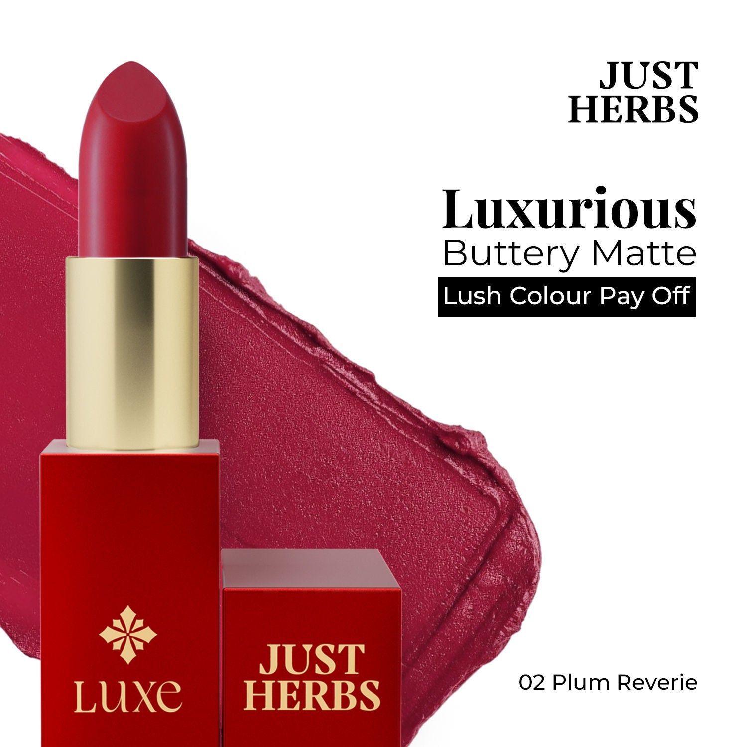 Just Herbs Luxe Satin Melt High Shine Lipstick