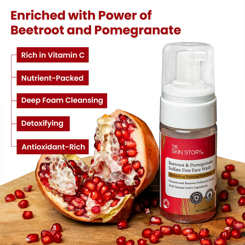 The Skin Story Beetroot Glow Foaming Face Wash For Dark Spots Anti-Aging Cleanses Pore Sulphate Free