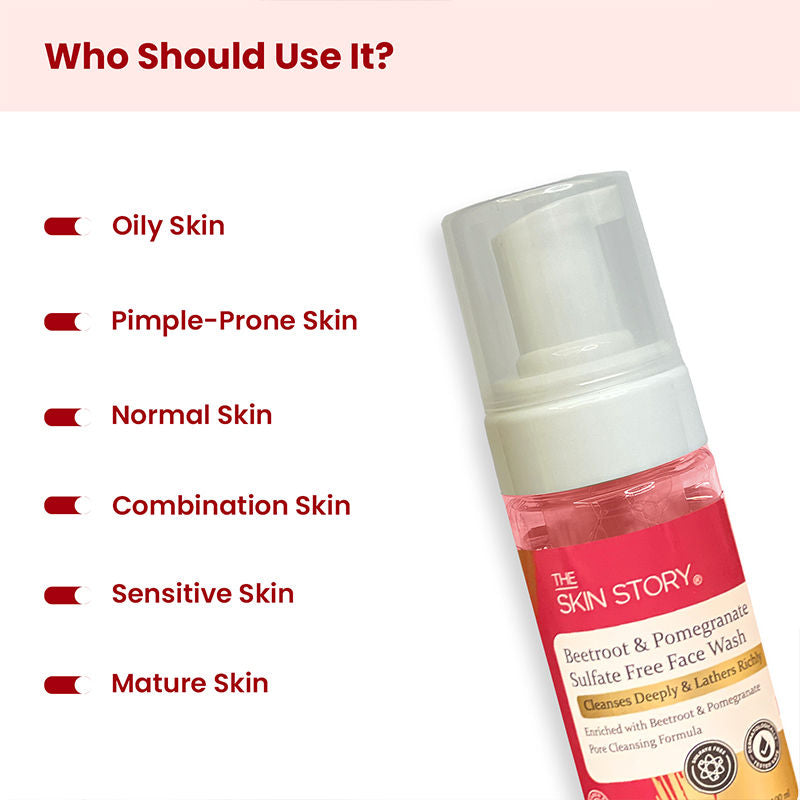 The Skin Story Beetroot Glow Foaming Face Wash For Dark Spots Anti-Aging Cleanses Pore Sulphate Free