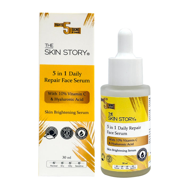 The Skin Story 10% Vitamin C Skin Brightening Face Serum With Hyaluronic Acid For Glowing Firm Skin