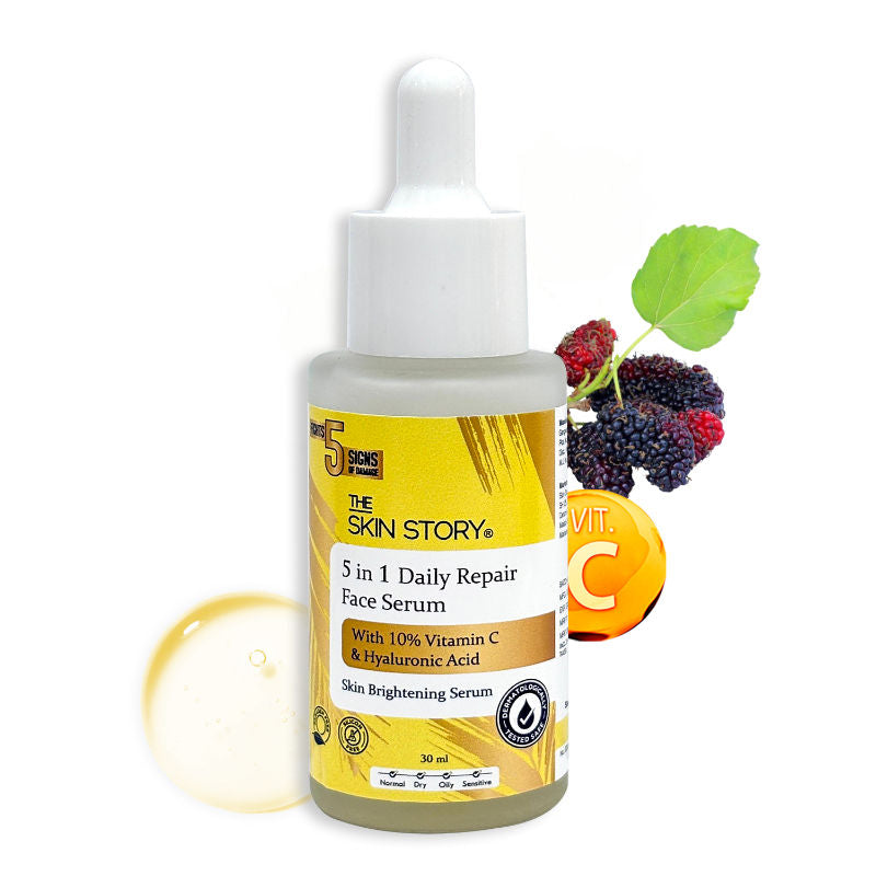 The Skin Story 10% Vitamin C Skin Brightening Face Serum With Hyaluronic Acid For Glowing Firm Skin