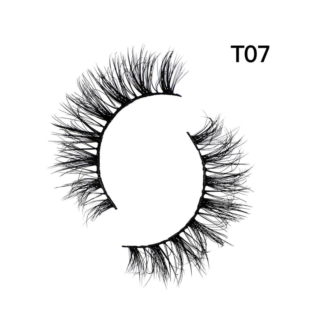 Bronson Professional Eyelash set 3D false long and natural eye makeup 8 pairs No. T07