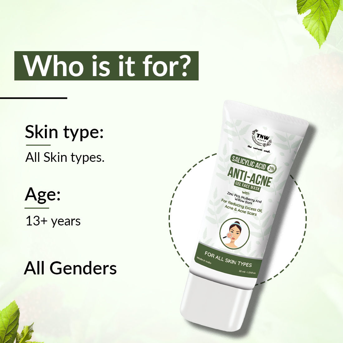 TNW The Natural Wash 2% Salicylic Acid Anti-Acne Gel Face Mask