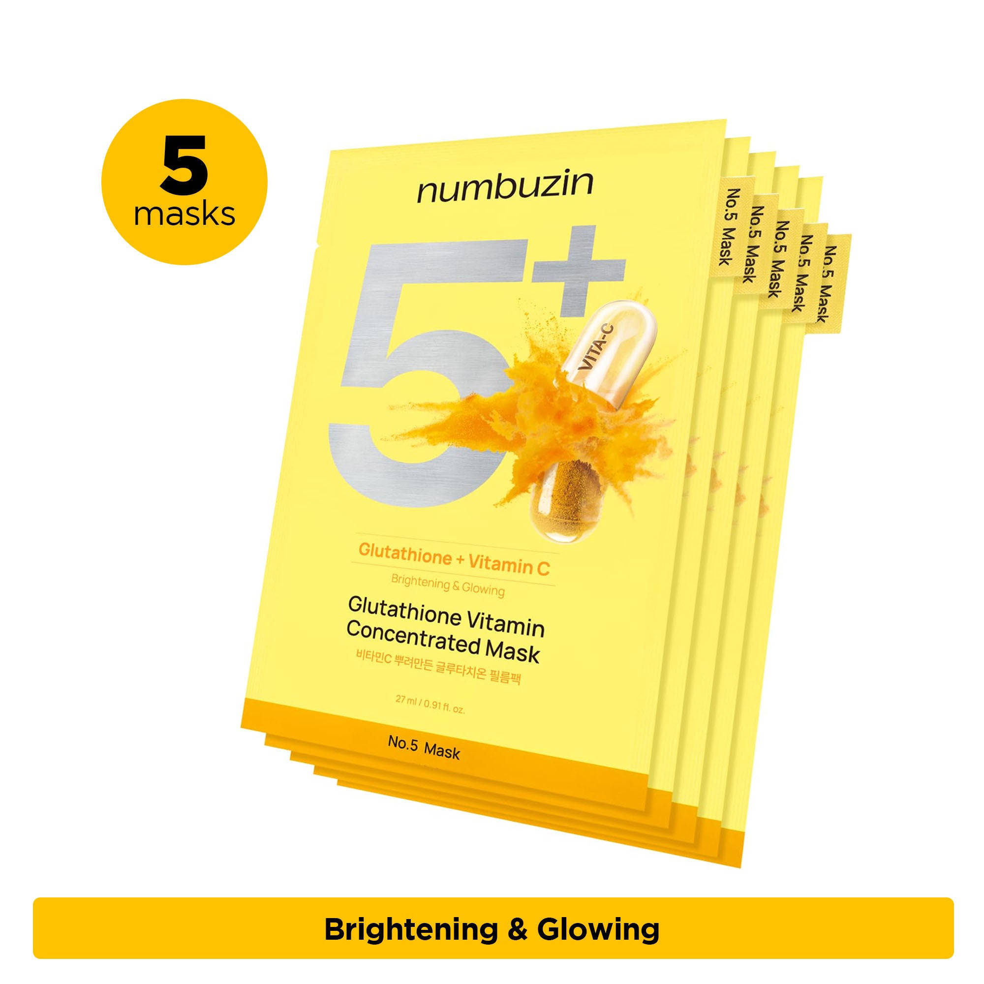 Numbuzin No.5+ Glutathione Vitamin Concentrated Mask