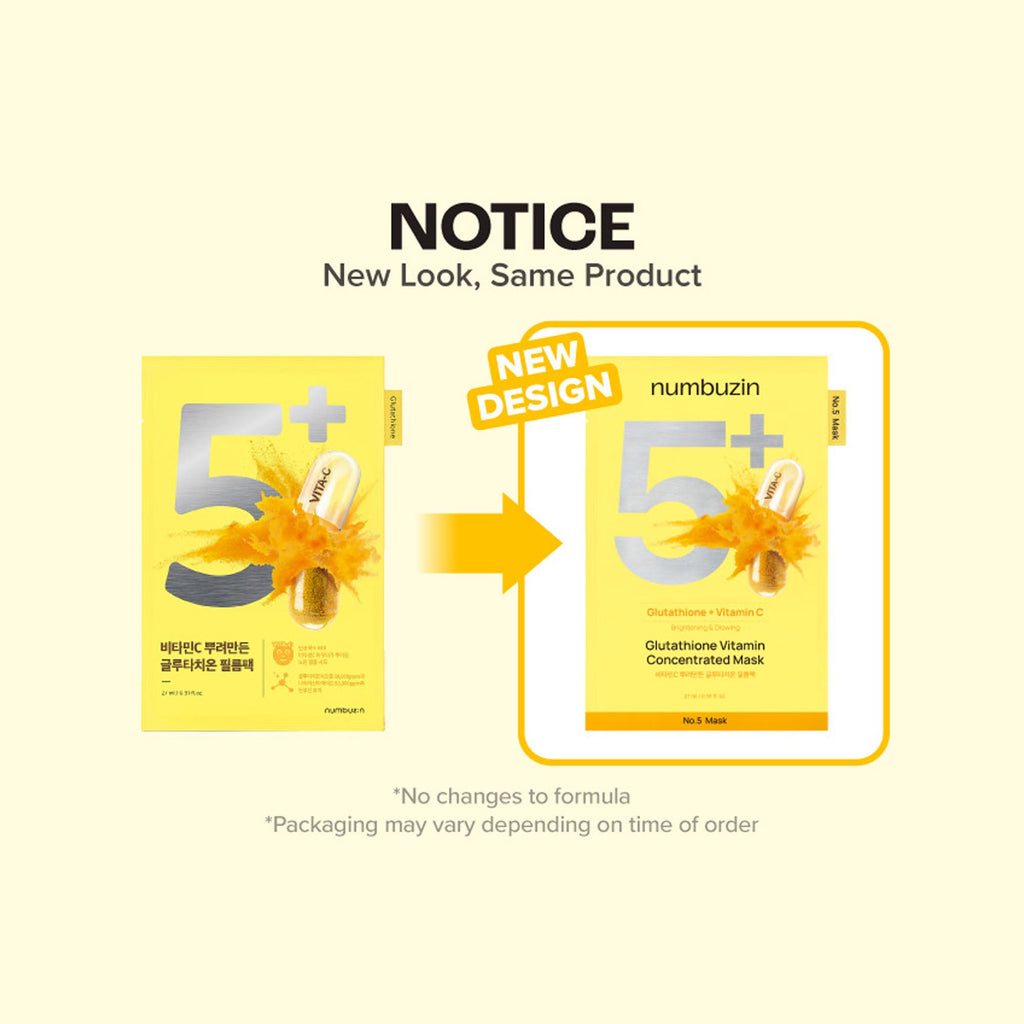 Numbuzin No.5+ Glutathione Vitamin Concentrated Mask
