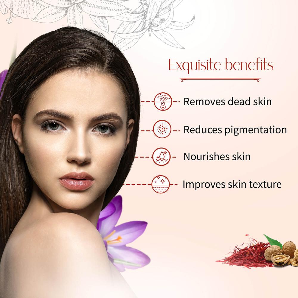 Ayouthveda Kunkumadi Face Scrub with Walnut Finest Kashmiri Saffron & Sunflower