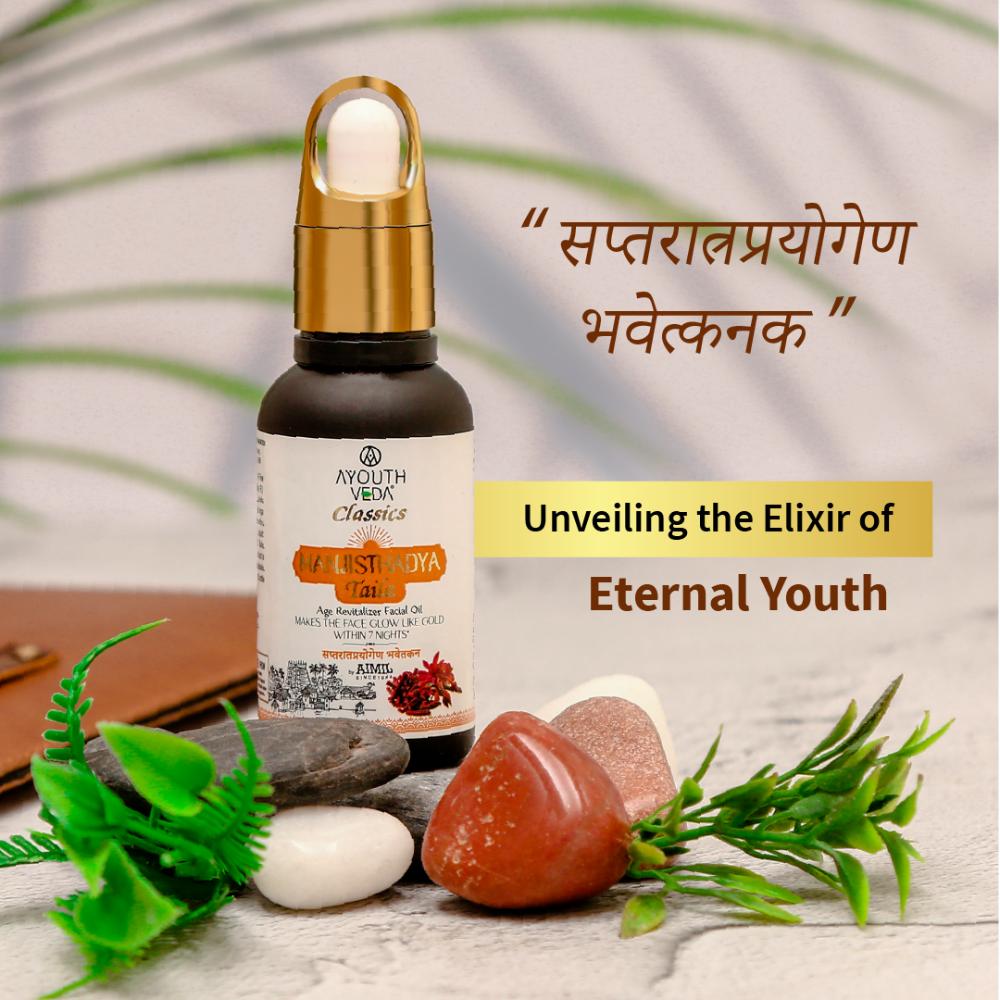 Ayouthveda Manjisthadya Taila with Goat Milk & Herbs to Nourish Skin & Fade Blemishes