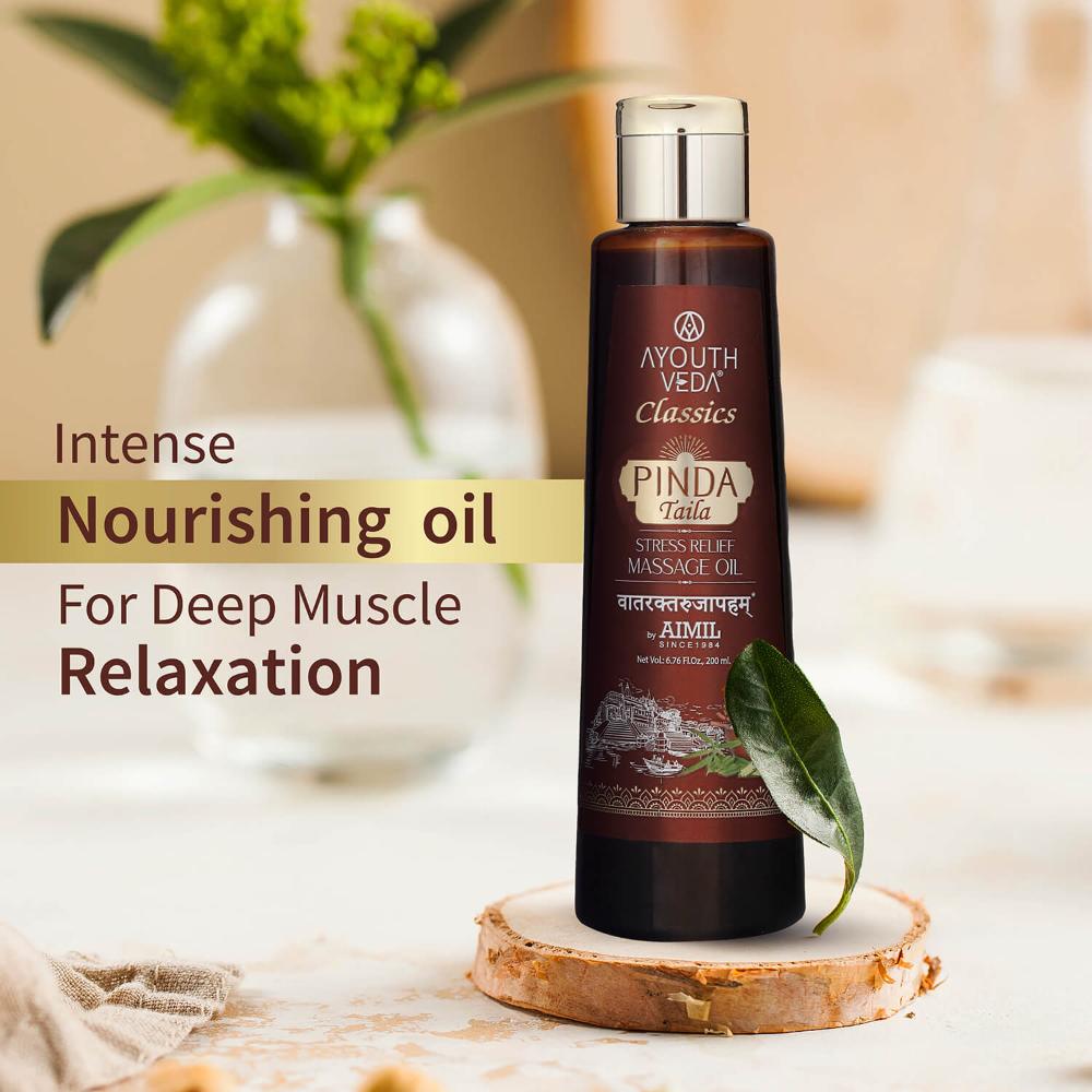AyouthVeda Pinda Taila Stress Relief Herbal Massage Oil Heals Damaged Tissue