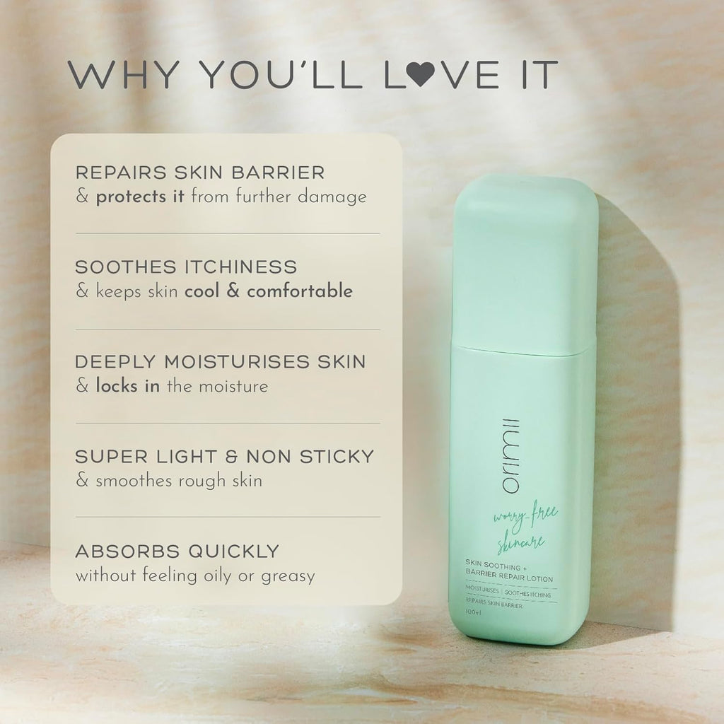 Orimii Barrier Repair Non-Comedogenic Body Lotion with Ceramides - Moisturizes & Reduces Itching