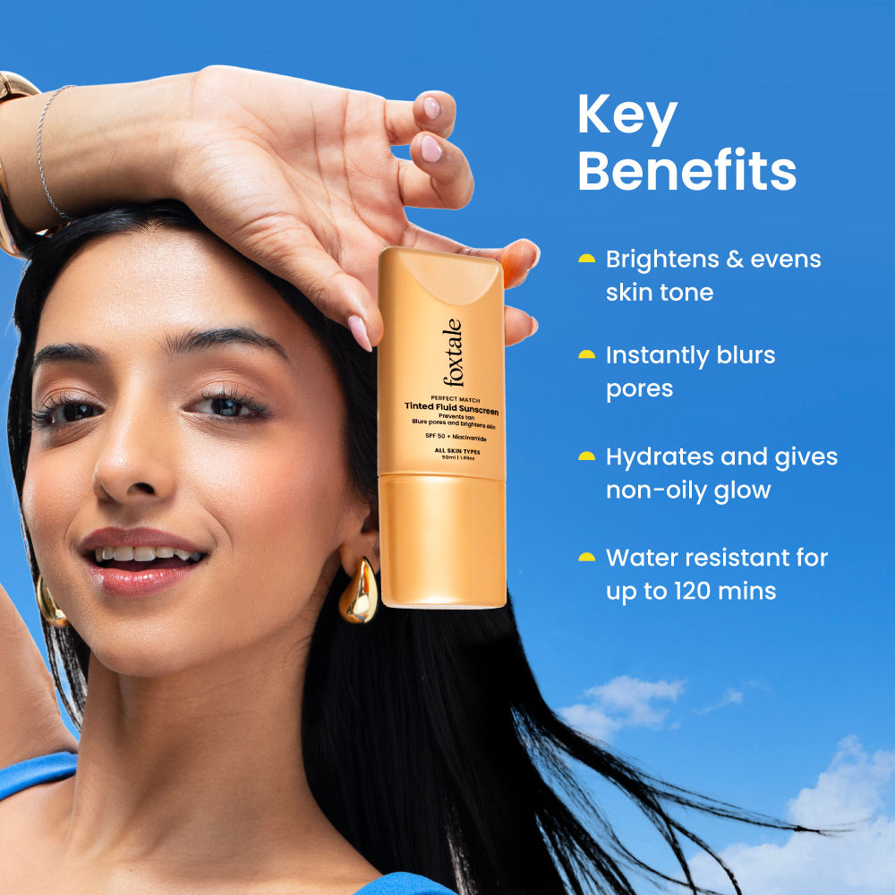 Foxtale SPF 50 PA+++ Tinted Fluid Sunscreen