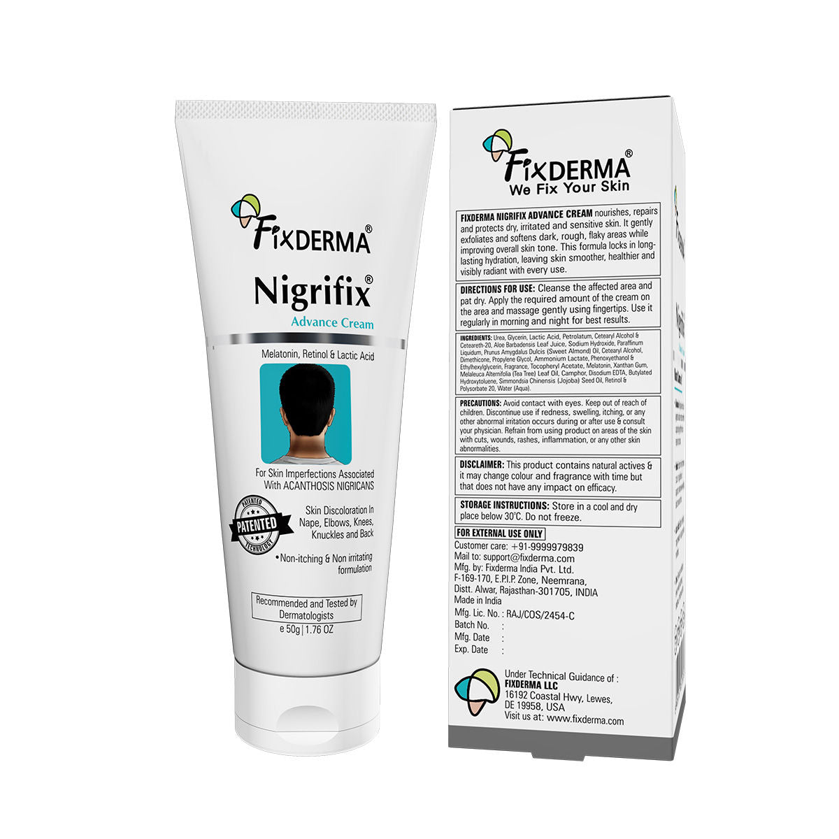 Fixderma Nigrifix Advance Cream for Acanthosis Nigricans with Melatonin, Dermatologist Tested