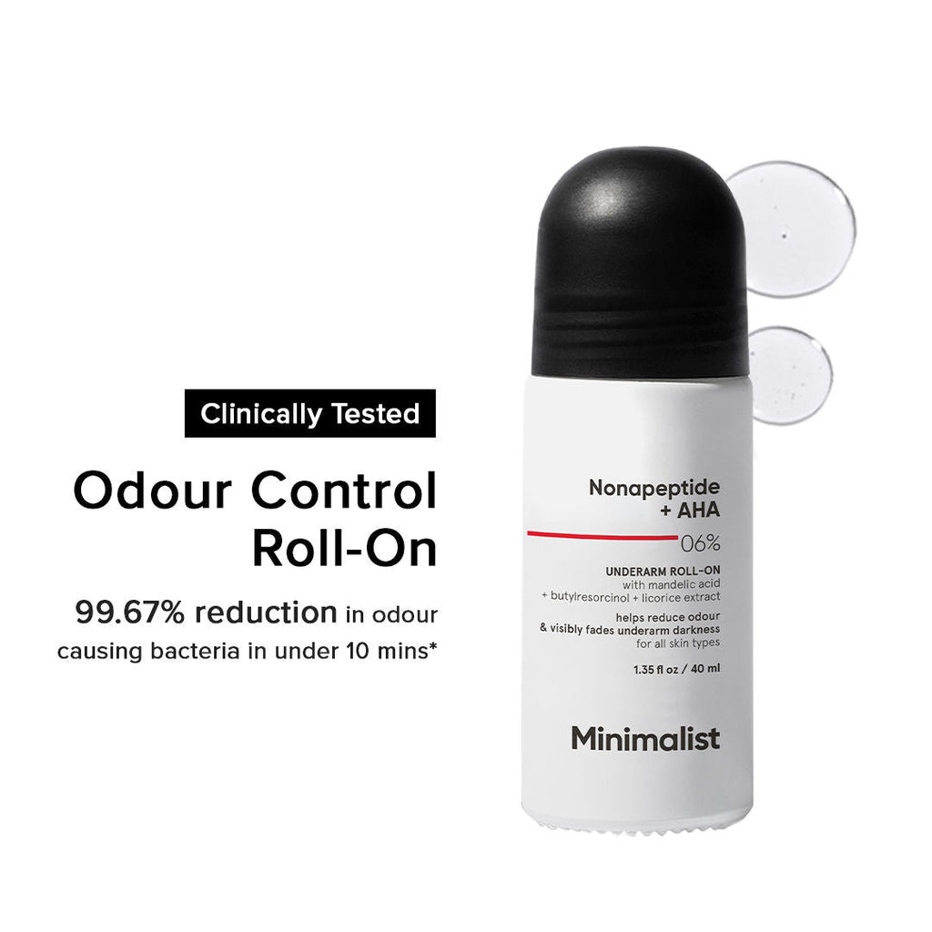 Minimalist Nonapeptide + AHA 06% Underarm Roll On For Odour-Free & Even Skin Tone