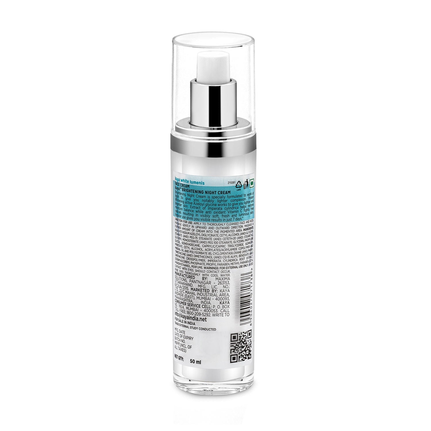 Kaya Brightening Night Cream, with Azeloyl Glycine & Vitamin C for all skin types