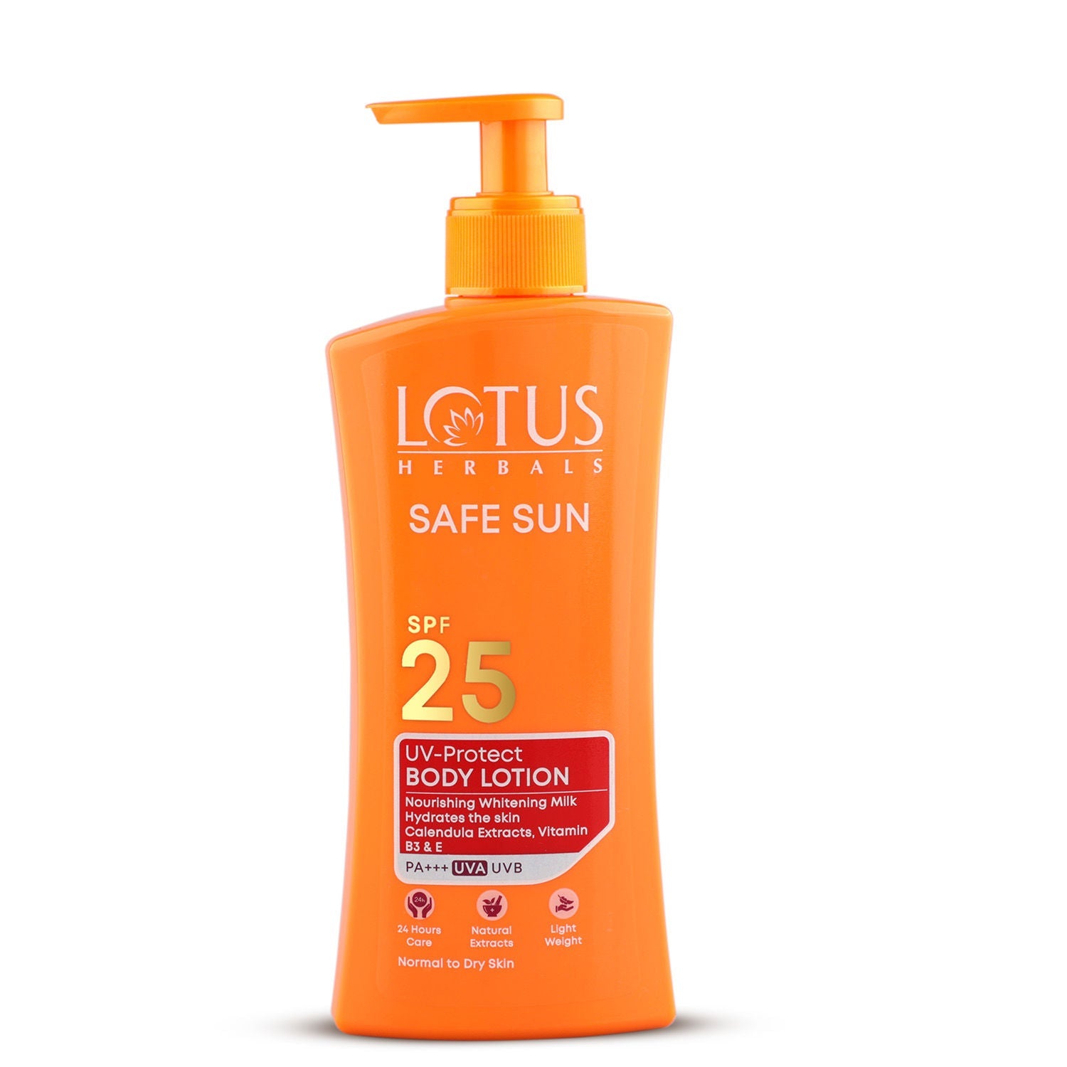 Lotus Herbals Safe Sun UV Protect Body Lotion, SPF 25 PA+++ Nourishing Whitening Milk