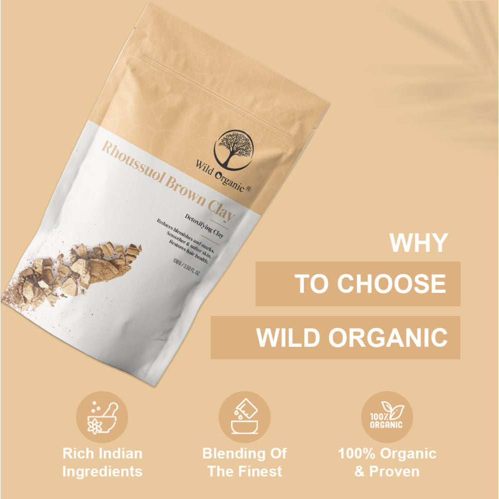 Wild Organic Rhoussuol Brown Detoxifying Clay Powder