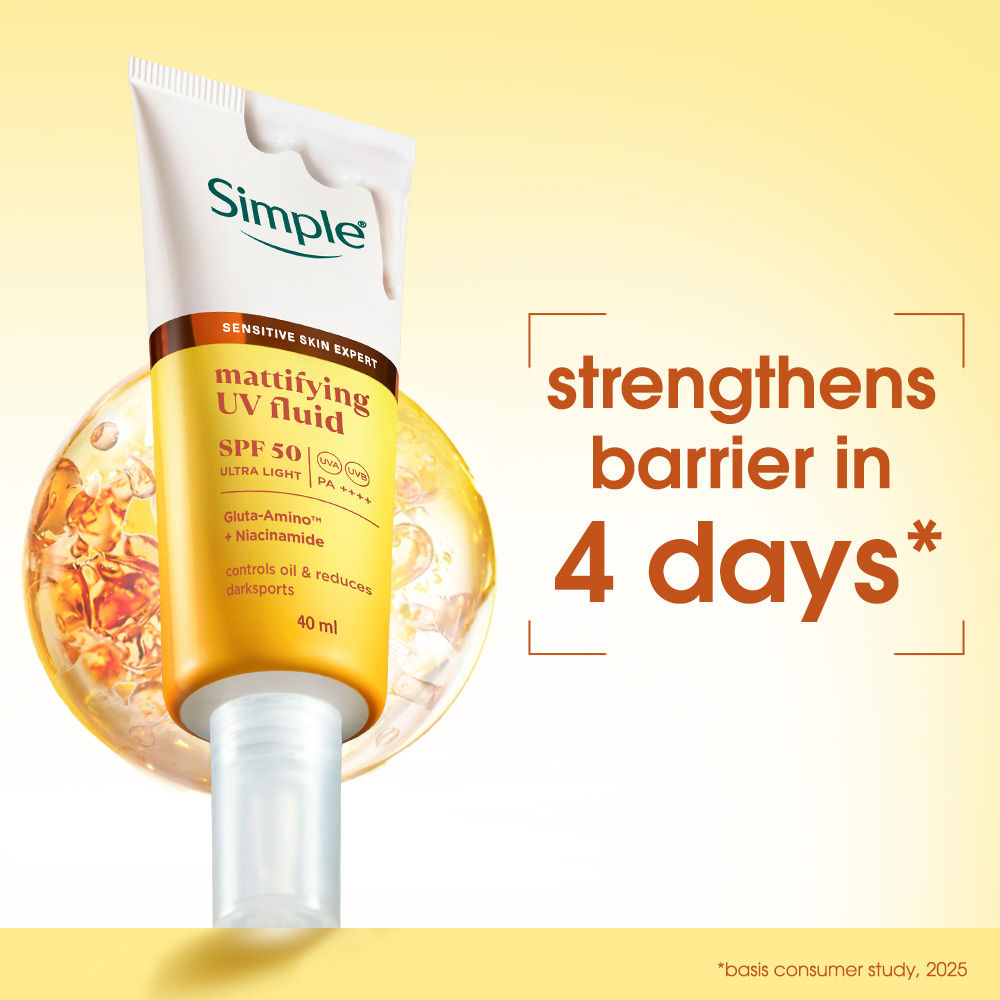 Simple Mattifying UV Fluid SPF 50 PA++++ with Niacinamide Sunscreen For Oily & Sensitive Skin