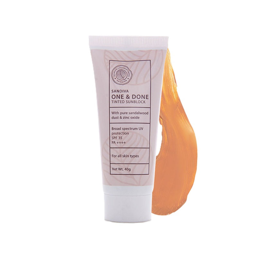 Sandiva One & Done Tinted Sunscreen With Zinc Oxide, SPF 35 PA++++, No White Cast