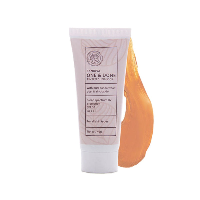 Sandiva One & Done Tinted Sunscreen With Zinc Oxide, SPF 35 PA++++, No White Cast