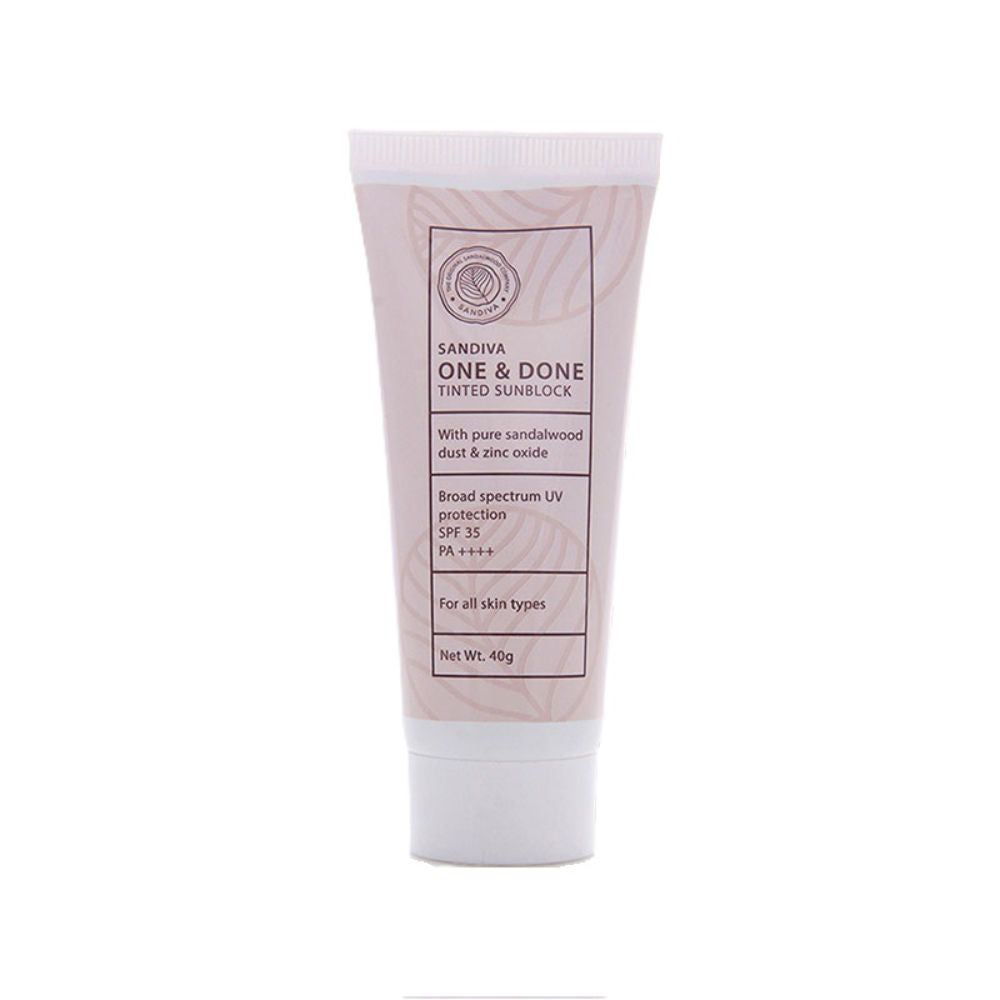 Sandiva One & Done Tinted Sunscreen With Zinc Oxide, SPF 35 PA++++, No White Cast