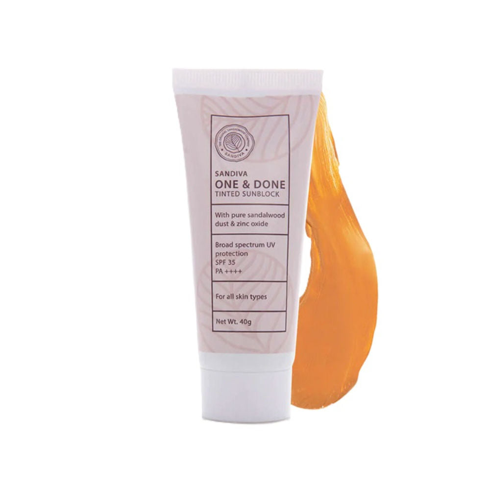 Sandiva One & Done Tinted Sunscreen With Zinc Oxide, SPF 35 PA++++, No White Cast