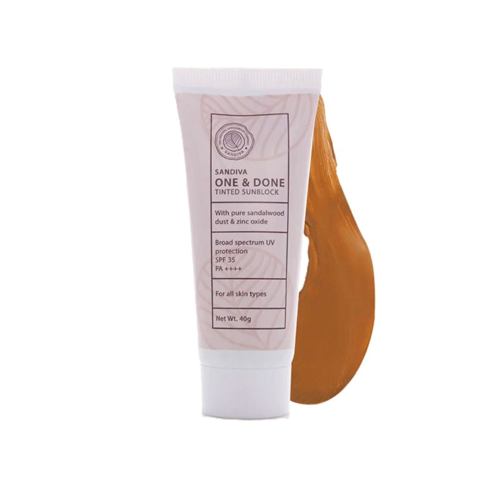 Sandiva One & Done Tinted Sunscreen With Zinc Oxide, SPF 35 PA++++, No White Cast
