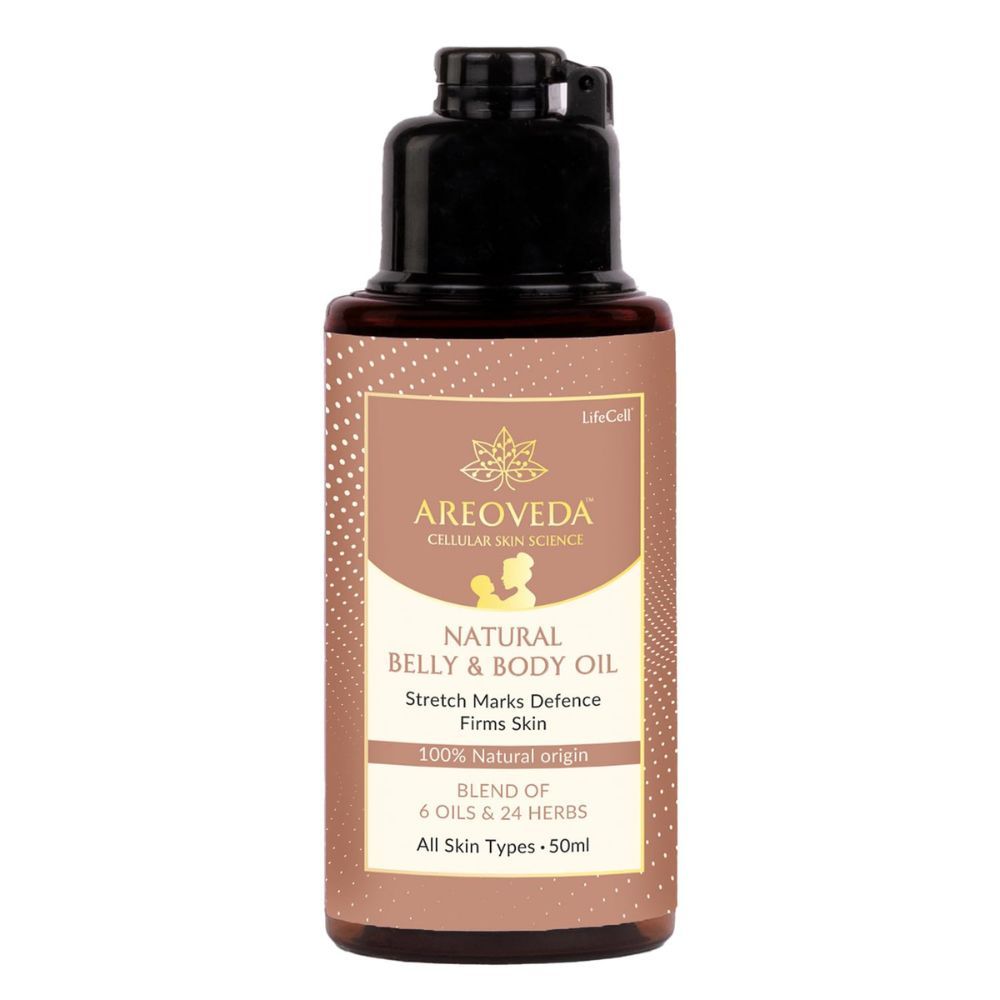 AreoVeda Post Natal Massage Oil For Moms To Relax, Nourish & Brighten Skin, Non-Greasy