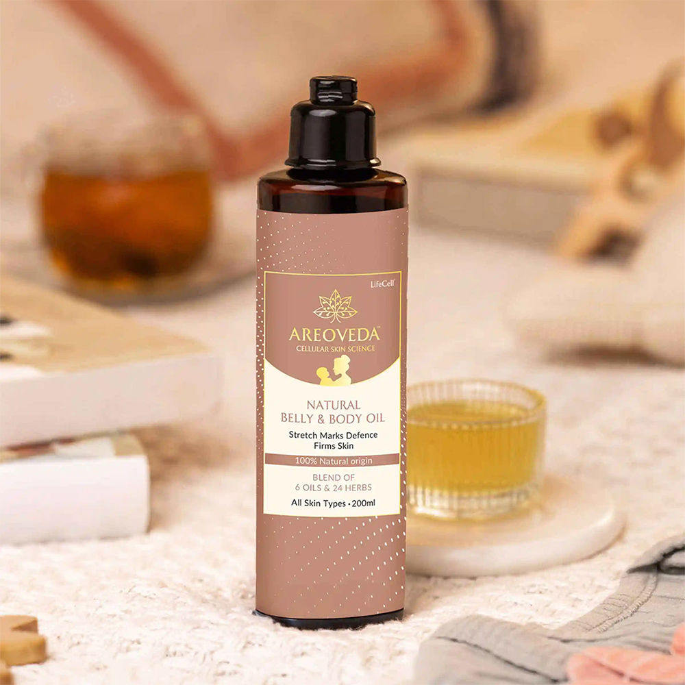 AreoVeda Post Natal Massage Oil For Moms To Relax, Nourish & Brighten Skin, Non-Greasy