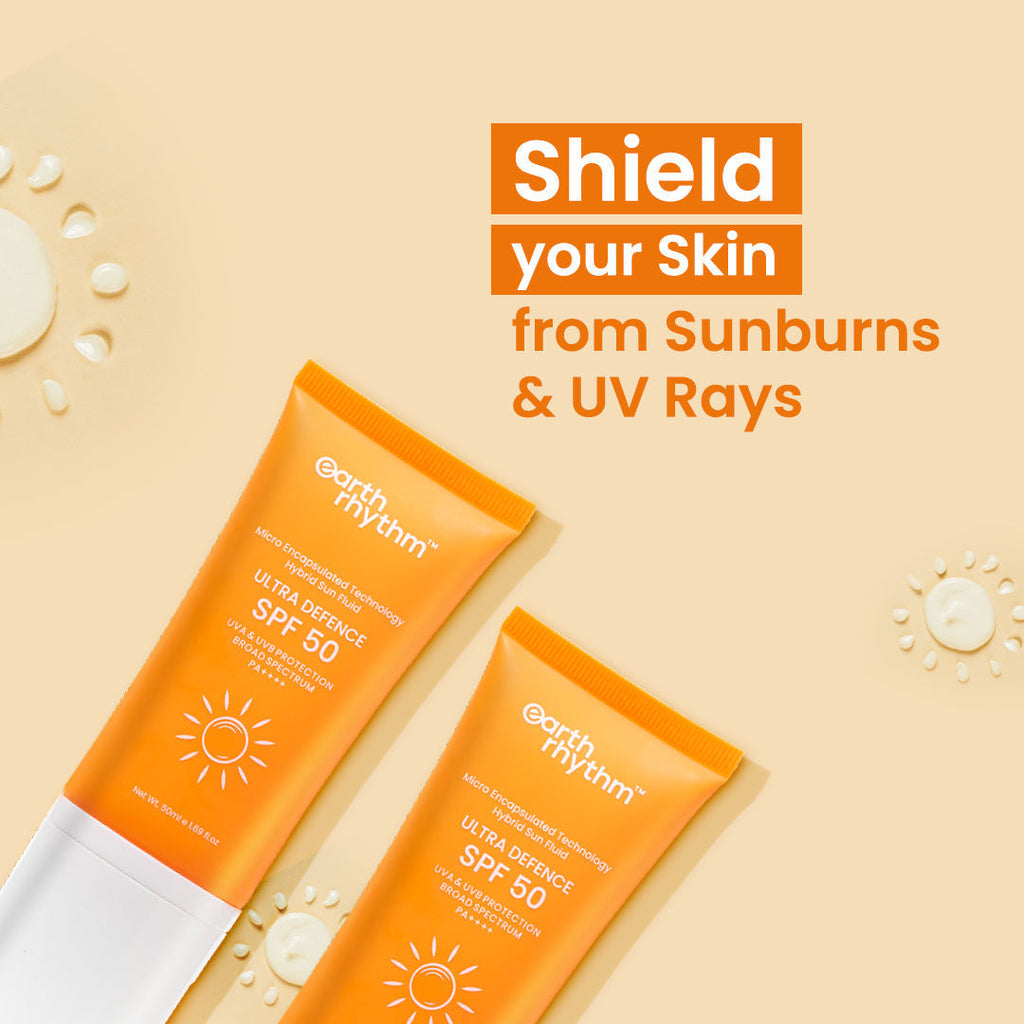 Earth Rhythm Ultra Defence Hybrid Sun Fluid SPF 50, Broad Spectrum, UVA UVB Protection, PA++++