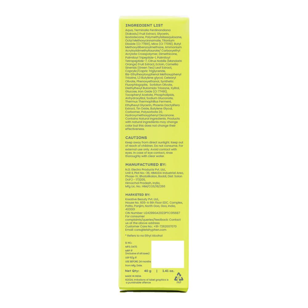 Hyphen Golden Hour Glow Sunscreen SPF 50 PA++++ for Dewy & Bright Skin High UVA/B Protection