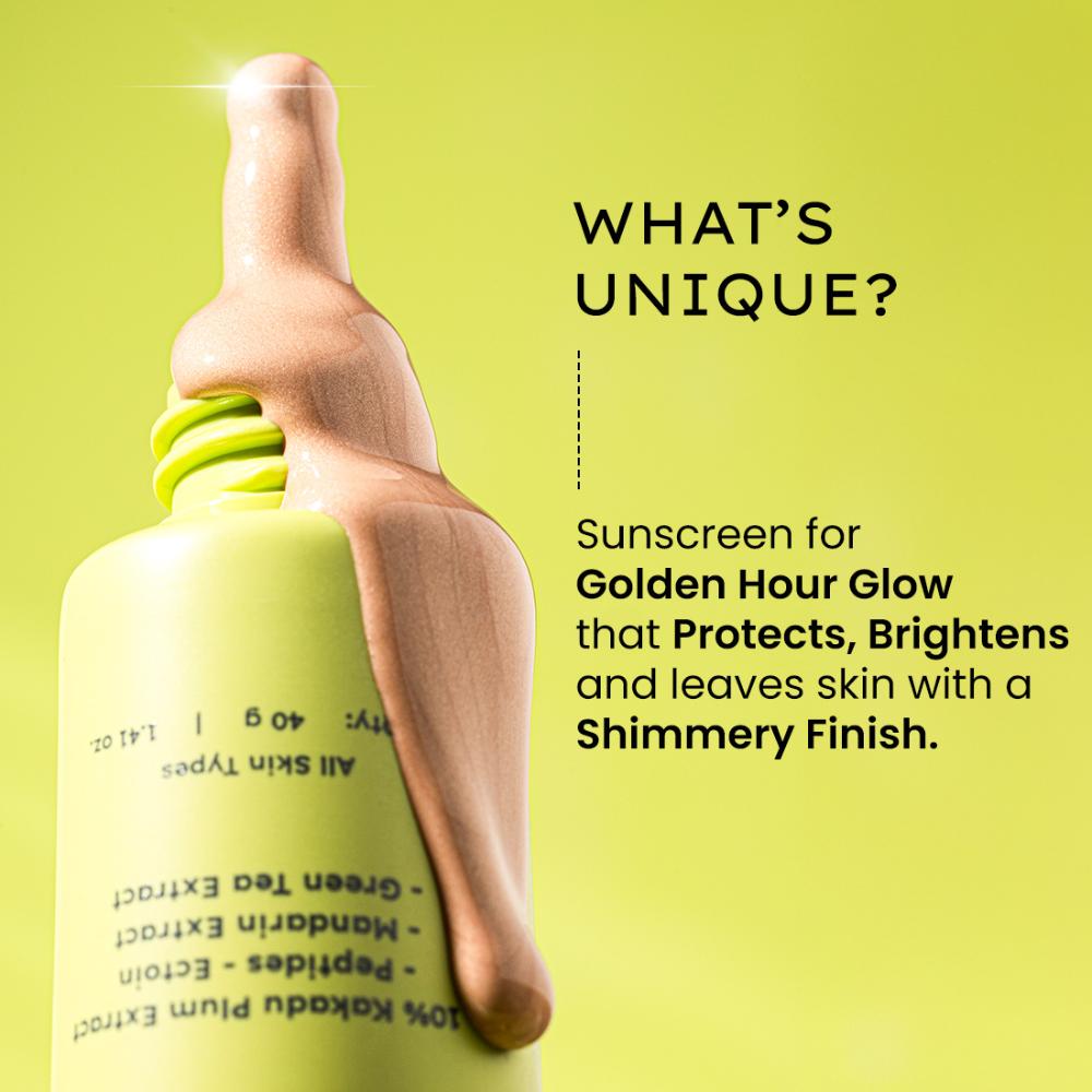 Hyphen Golden Hour Glow Sunscreen SPF 50 PA++++ for Dewy & Bright Skin High UVA/B Protection