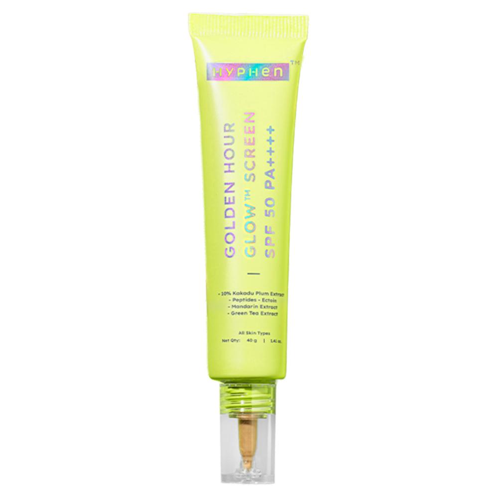 Hyphen Golden Hour Glow Sunscreen SPF 50 PA++++ for Dewy & Bright Skin High UVA/B Protection
