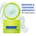 Hyphen Ice Dunk Cooling Face Mask - 31% Cooling Actives, 3% Caffeine - Instant Depuff