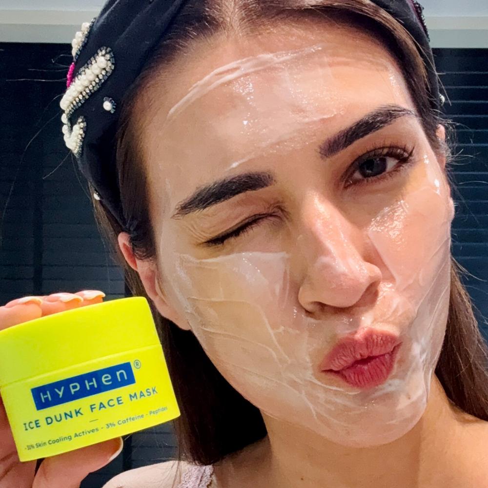 Hyphen Ice Dunk Cooling Face Mask - 31% Cooling Actives, 3% Caffeine - Instant Depuff
