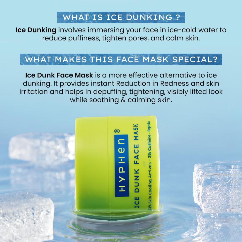 Hyphen Ice Dunk Cooling Face Mask - 31% Cooling Actives, 3% Caffeine - Instant Depuff
