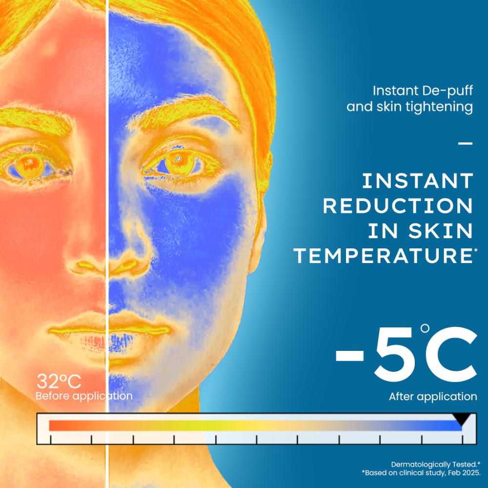 Hyphen Ice Dunk Cooling Face Mask - 31% Cooling Actives, 3% Caffeine - Instant Depuff