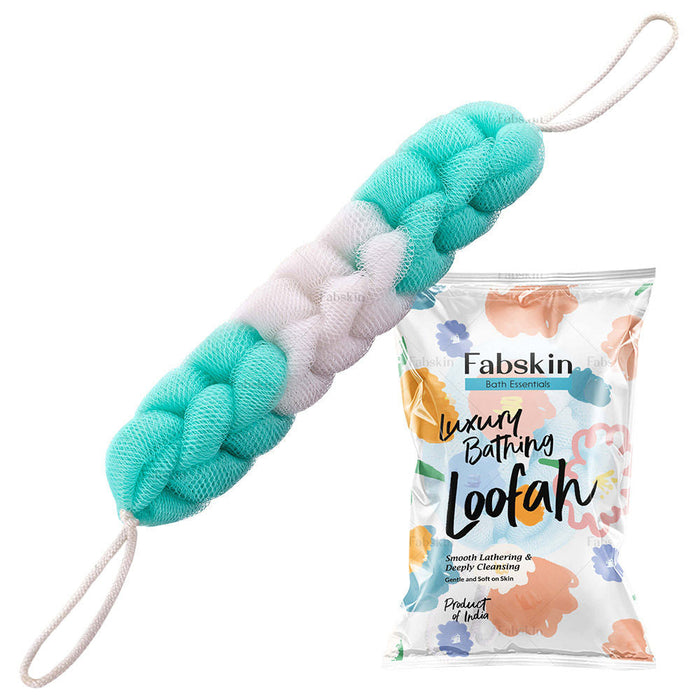 Fabskin Luxury Bathing Back Scrubber Loofah Belt - Strechable 9 Knots Bath Sponge
