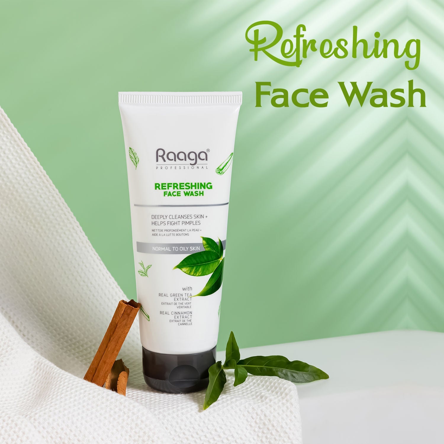 Raaga Professional Refreshing Face Wash, Salicylic Acid & Green Tea Extract For Normal To Oily Skin